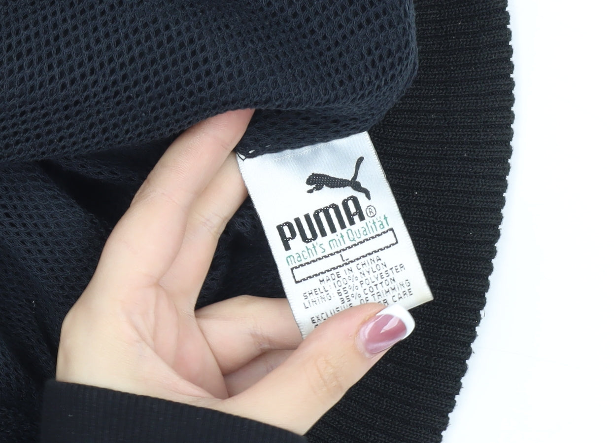 Puma Men's Black Windbreaker Jacket, Size Regular