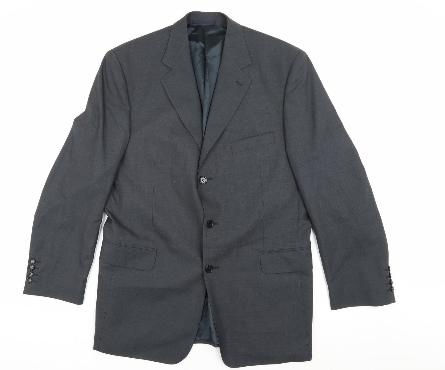 Jaeger Men's Grey Wool Suit Jacket 50L