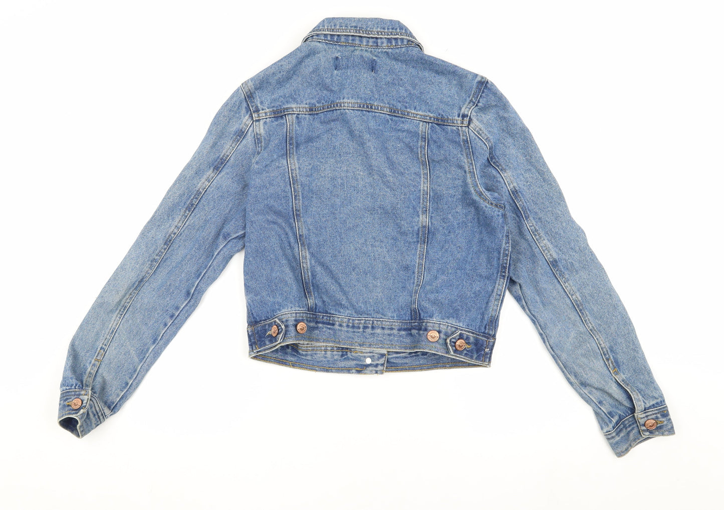 New Look Women's Blue Denim Cropped Jacket, Size 8, Casual