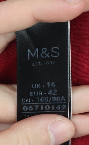 Marks and Spencer Women's Red Pullover Jumper, Size 14