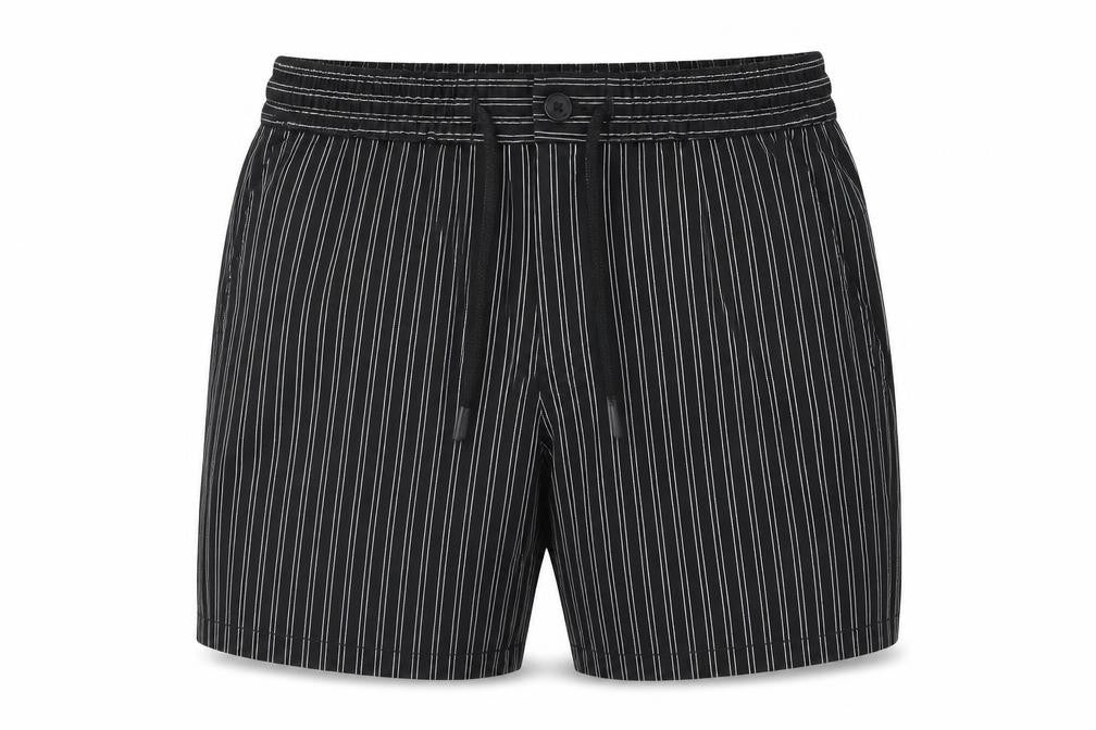 Topman Men's Black Striped Shorts, Size 28, Casual Summer Wear