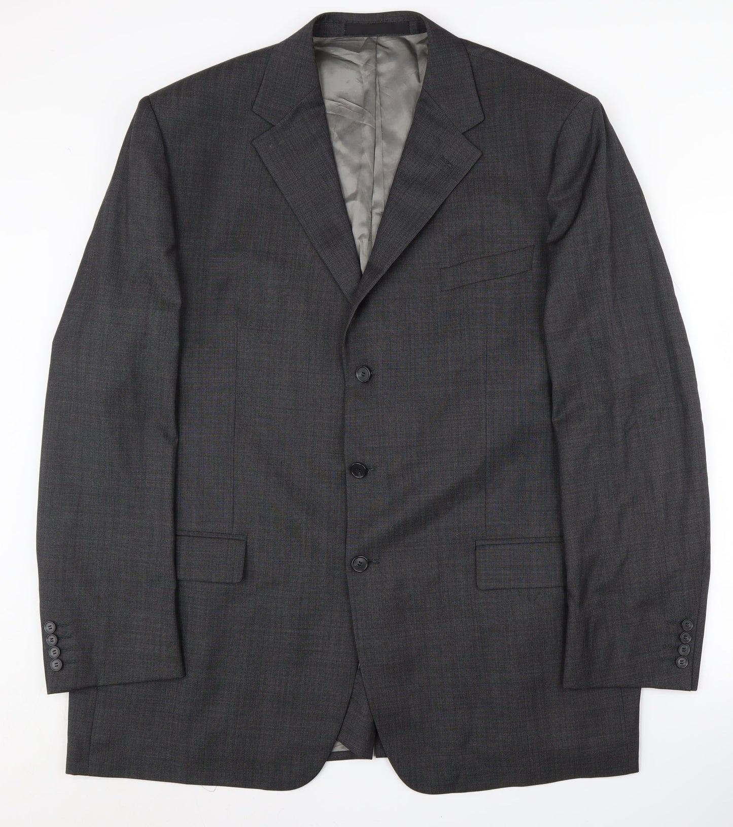 Marks and Spencer Men's Grey Blazer, Long Fit, Size 48