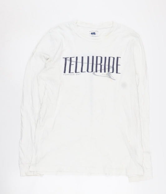Outta Town Men's White Graphic Long Sleeve T-Shirt S