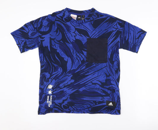Adidas Boys Blue Graphic Print T-Shirt Size 11-12 Years