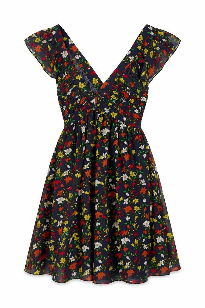Lipsy Women's Multicoloured A-Line V-Neck Dress Size 8