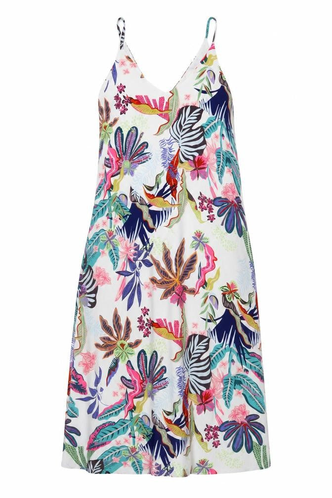 ONLY Women's Multicoloured Floral Slip Dress V-Neck Size 6