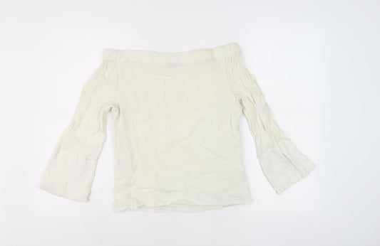 Mint Velvet Women's Ivory Off Shoulder Blouse Size 6