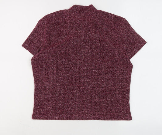 Monki Women's Purple Mock Neck Zip Top
