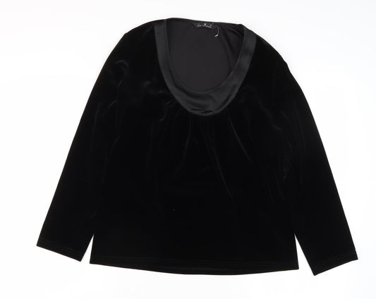 Paul Separates Women's Black Velvet Scoop Neck Top Size 10