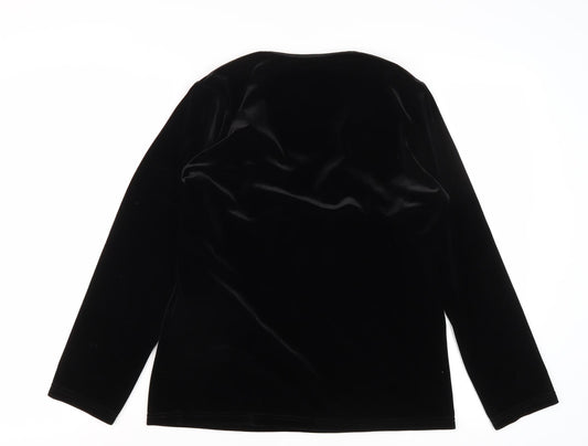 Paul Separates Women's Black Velvet Scoop Neck Top Size 10