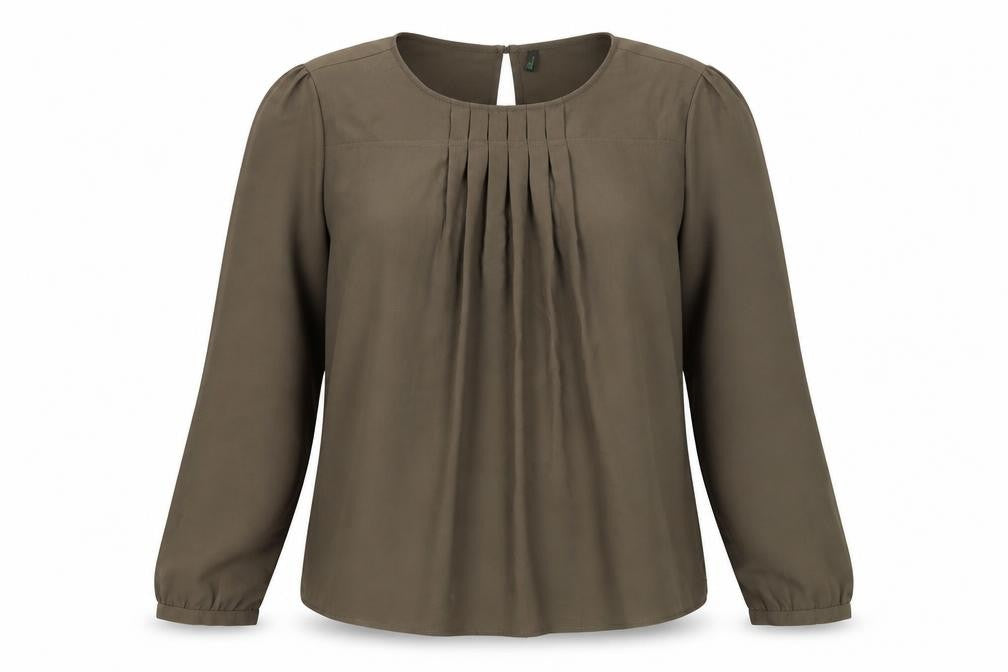 Womens UK Size 1 Benetton Brown Viscose Blouse