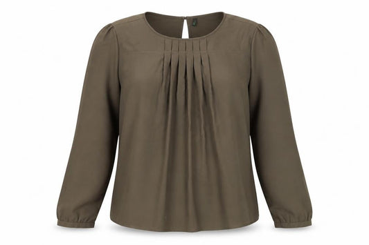 Womens UK Size 1 Benetton Brown Viscose Blouse