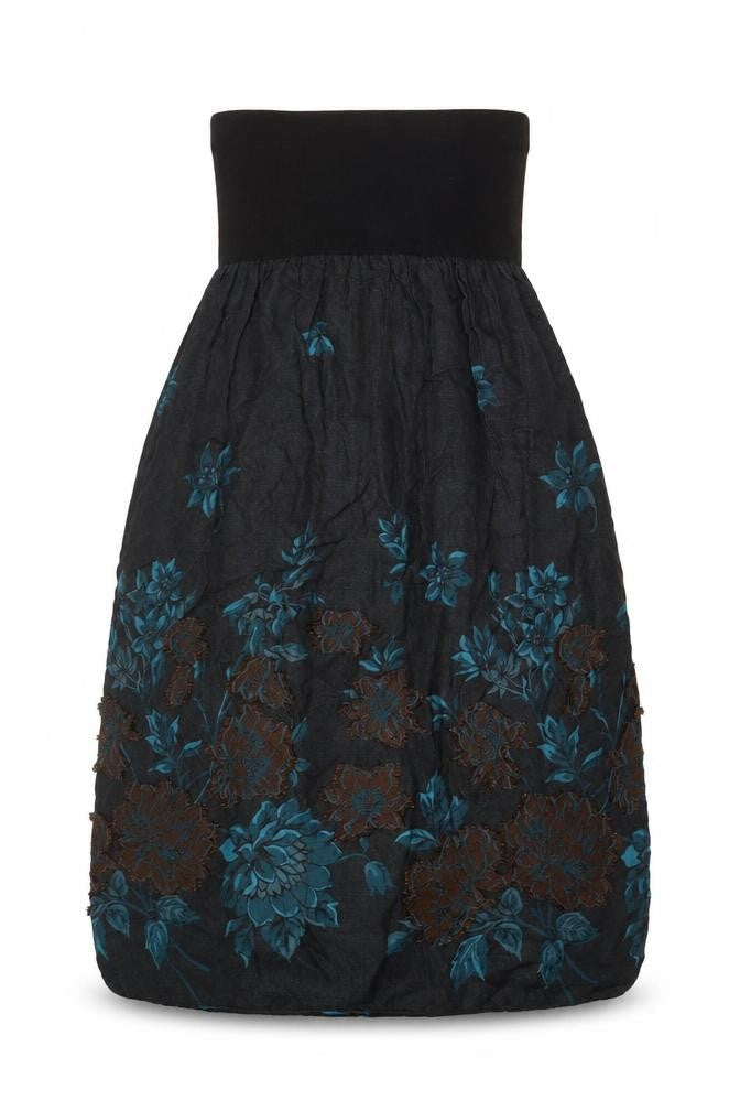 Alex Women's Black Floral Midi Dress Petite Sleeveless
