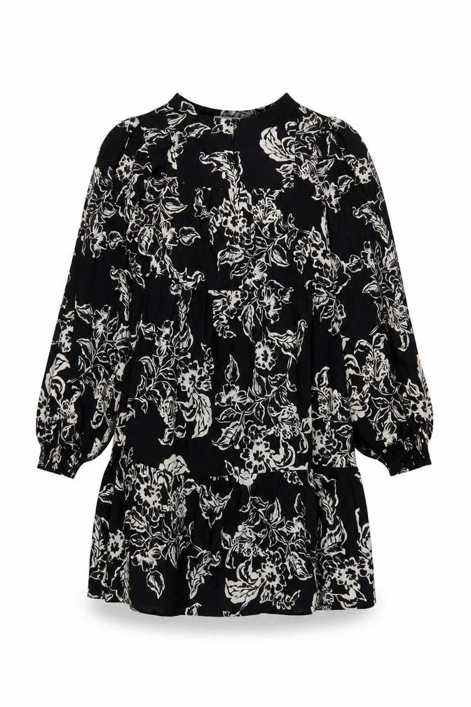 Marks and Spencer Women's Black Floral Shift Dress, Size 8