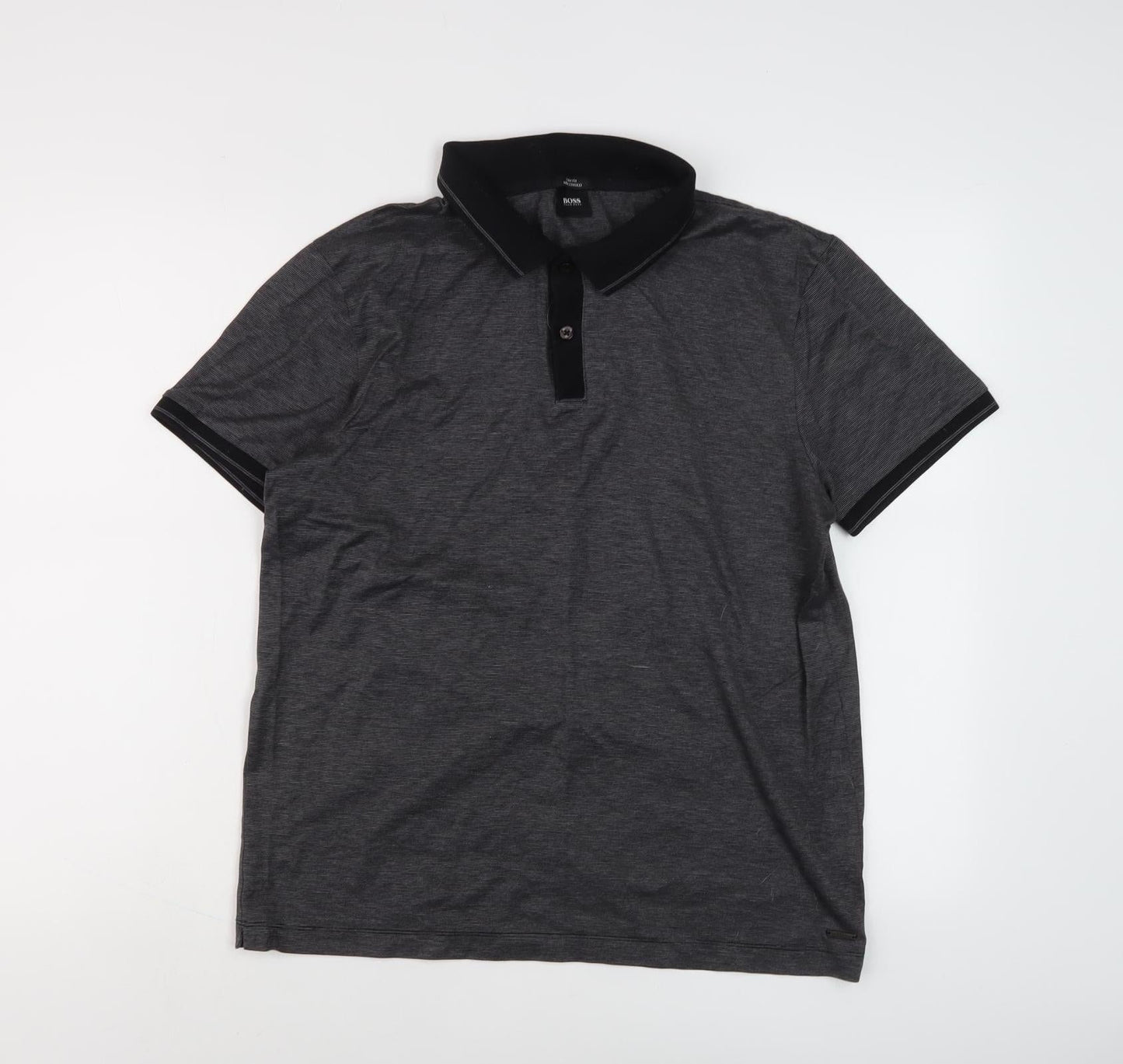 BOSS Men's Black Slim Fit Polo Shirt Size L