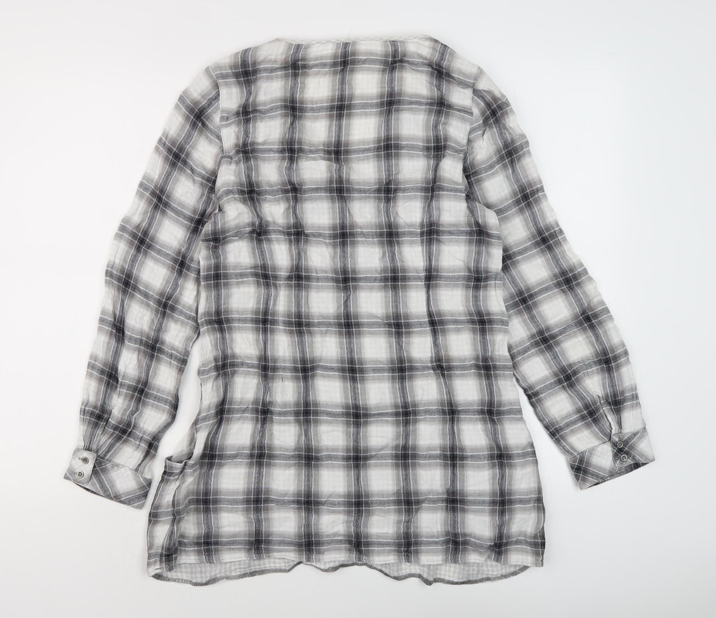 Marks and Spencer Women’s Grey Plaid Blouse, Size 12