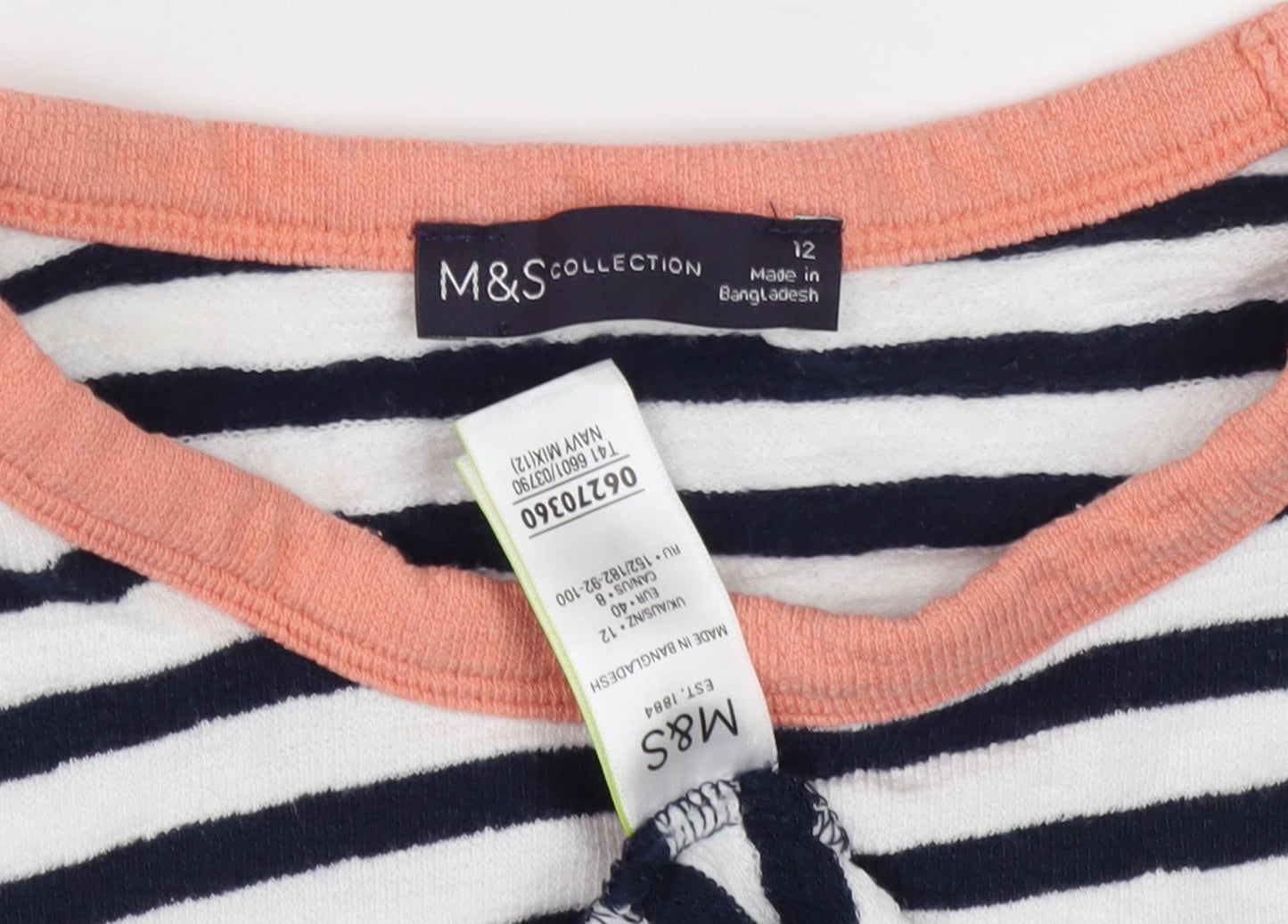 Marks and Spencer Women's Striped T-Shirt Size 12