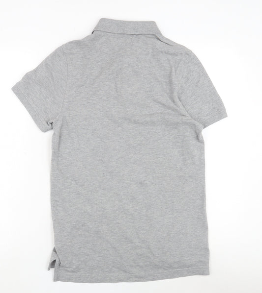 Tommy Jeans Men's Grey Slim Fit Polo Shirt, Size S