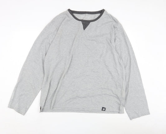 The White Company Men's Grey Long Sleeve T-Shirt L