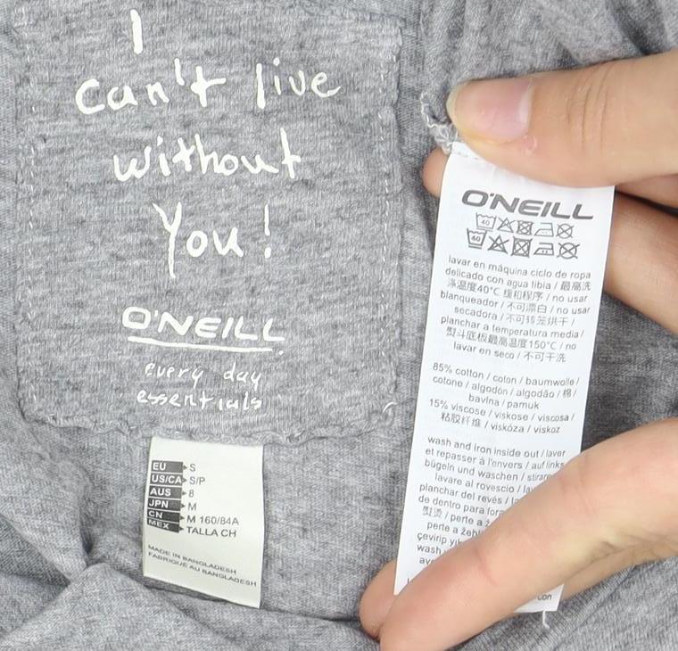O'Neill Women's Grey T-Shirt Size 8 Crew Neck Casual