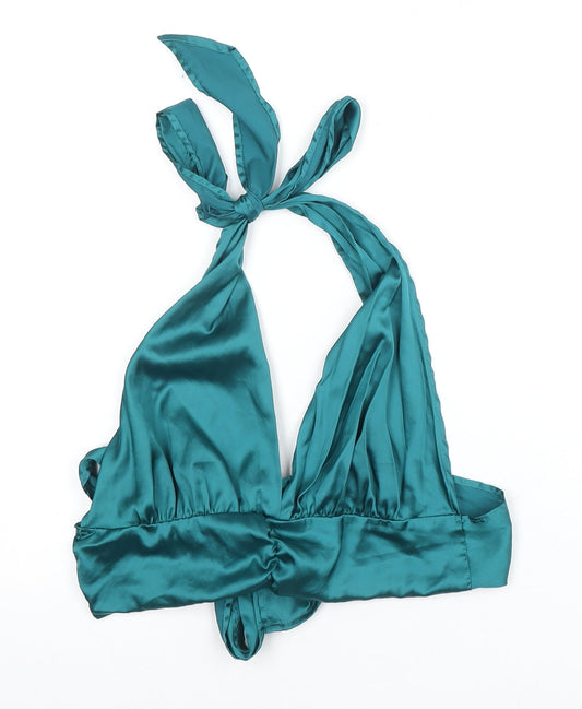 Cider Women's Green Silk Halter Camisole Top - Size L