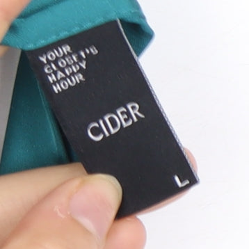 Cider Women's Green Silk Halter Camisole Top - Size L