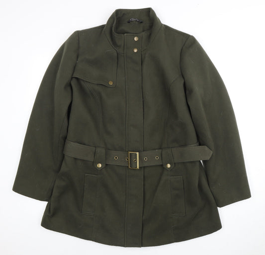Bm Women's Green Military Coat Size 12