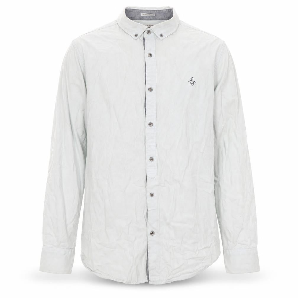Penguin Men's White Cotton Long Sleeve Shirt