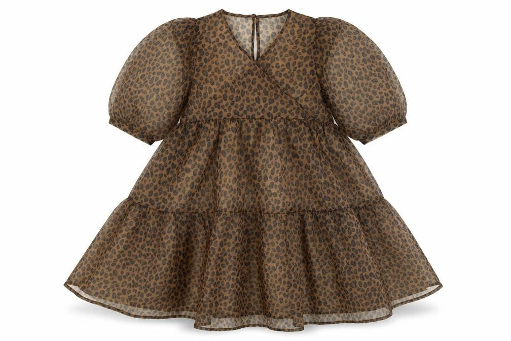 NEXT Girls Brown Leopard Print Dress 8 Years