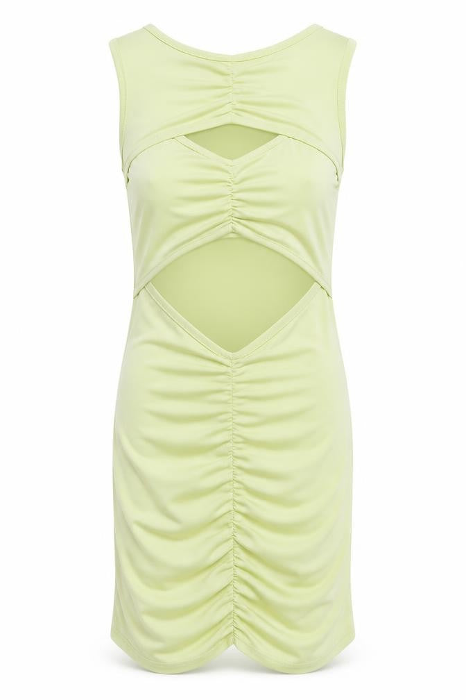 PrettyLittleThing Women's Green Cut Out Dress Size 6