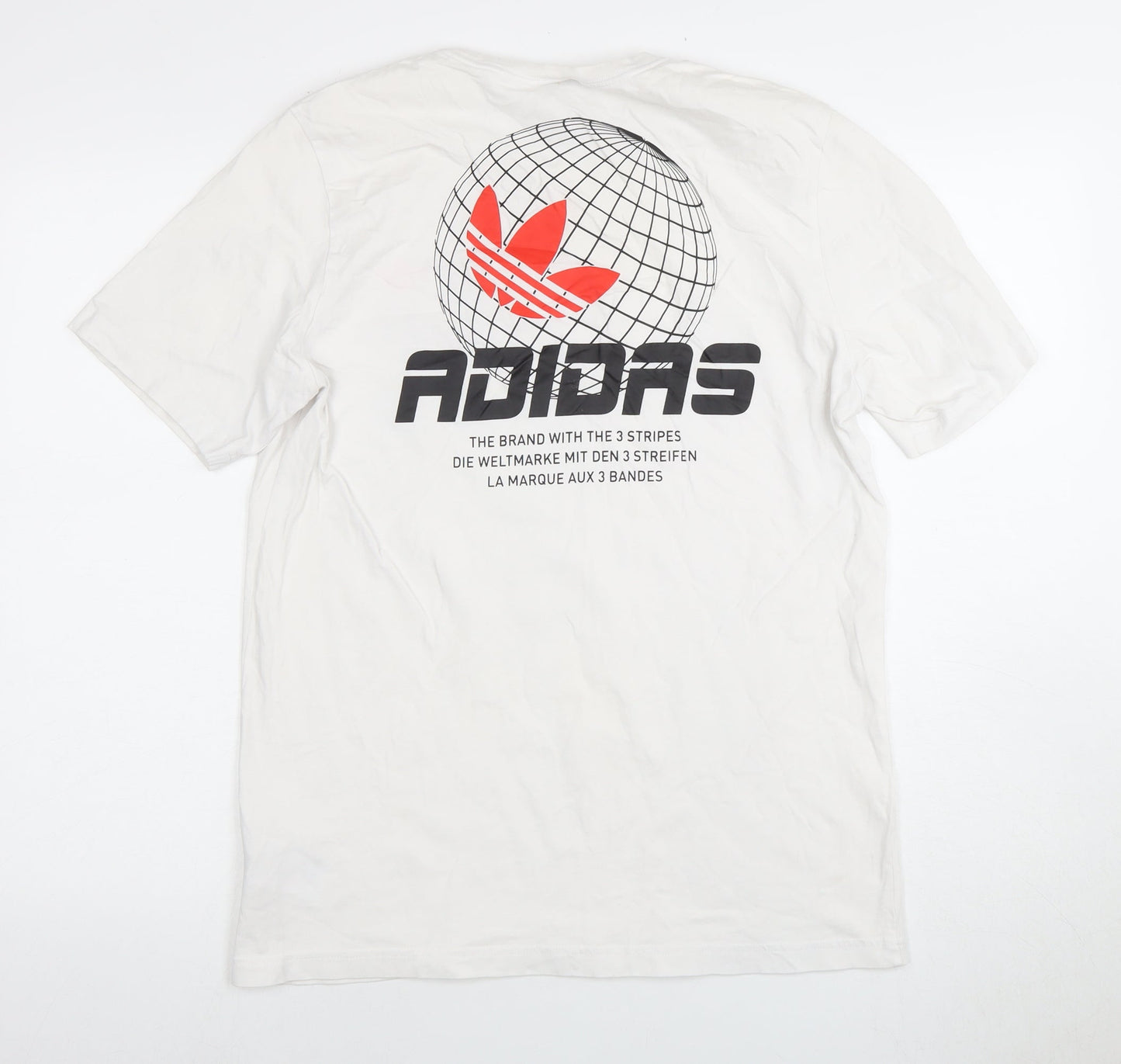 Adidas Men's White Graphic Print T-Shirt Size M