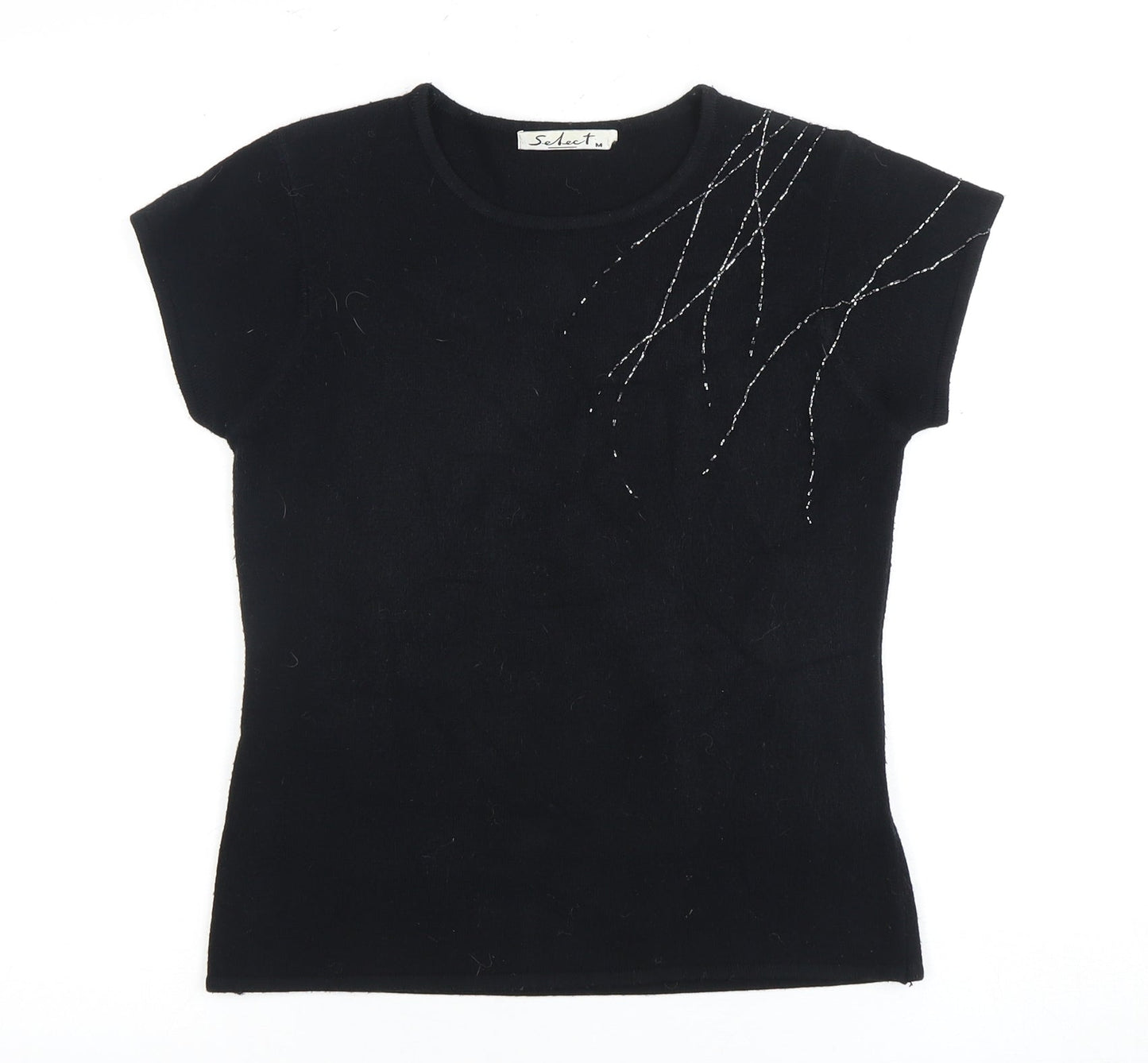 Select Women's Black T-Shirt, M, Short Sleeve, Basic