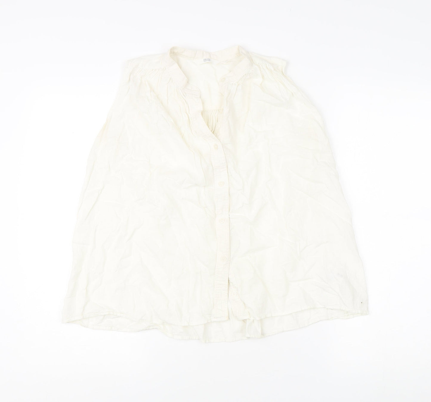 Uniqlo Women's White XS Sleeveless Button-Up Top