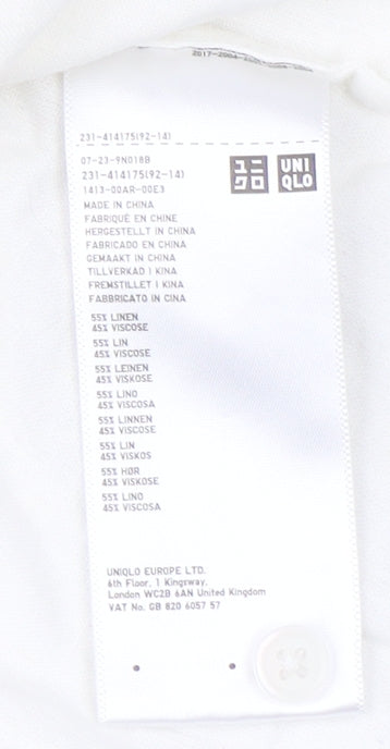 Uniqlo Women's White XS Sleeveless Button-Up Top