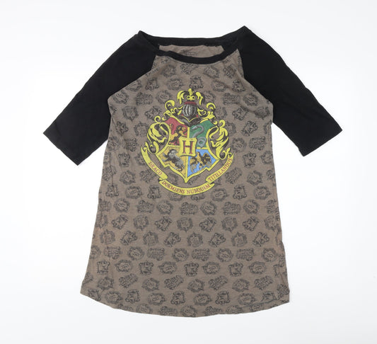 Harry Potter Unisex Grey Ringer S T-Shirt 3/4 Sleeve