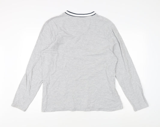Farah Men’s Grey Crew Neck Long Sleeve T-Shirt, Size L