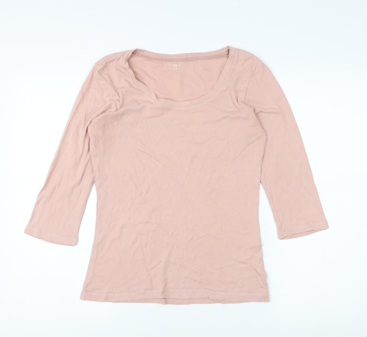 Gap Women's Pink 3/4 Sleeve Basic T-Shirt - M