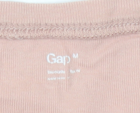 Gap Women's Pink 3/4 Sleeve Basic T-Shirt - M