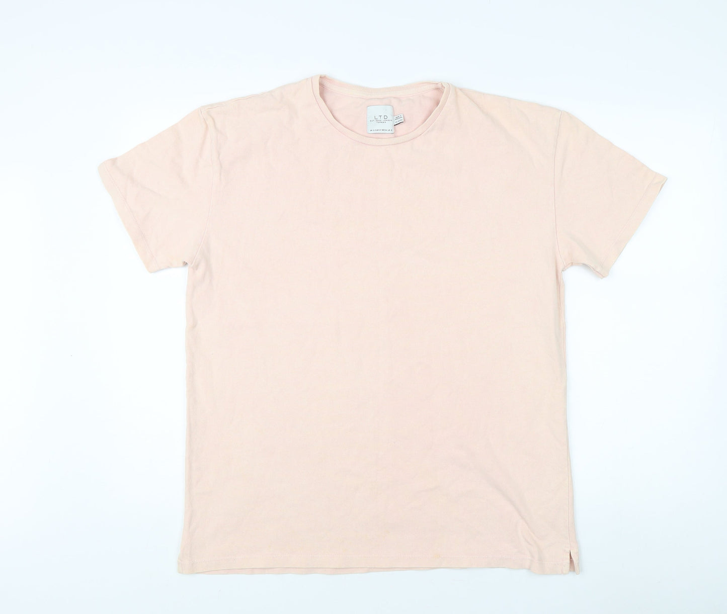 Unisex Adultss UK Size S Topman Pink Cotton T-Shirt