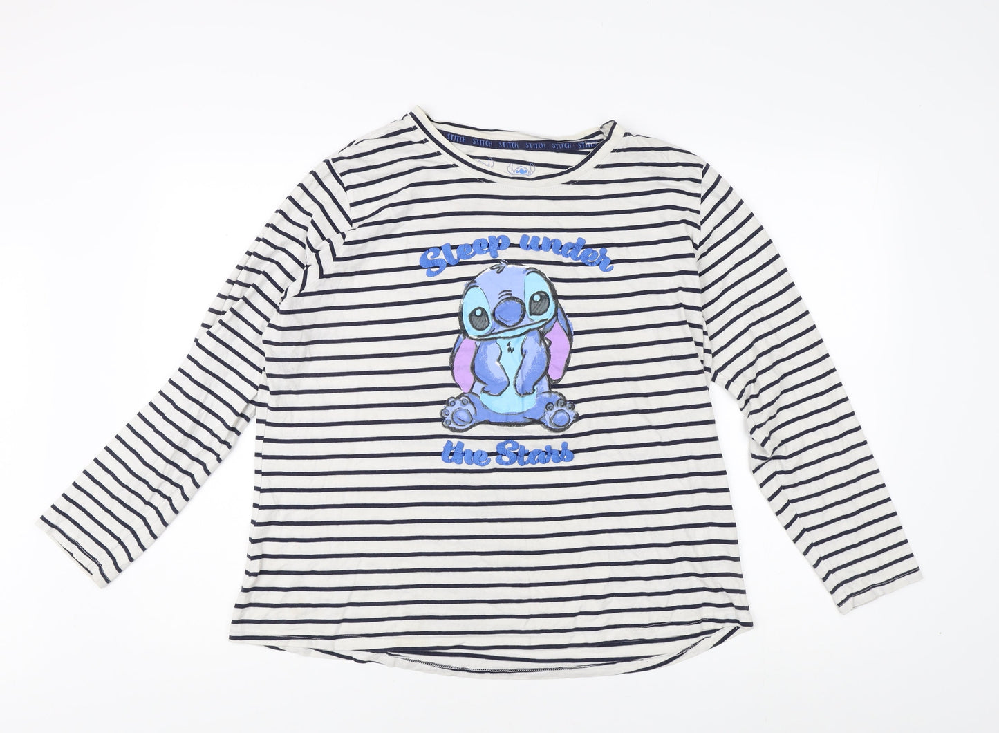 Disney Women's Multicoloured Striped T-Shirt XL
