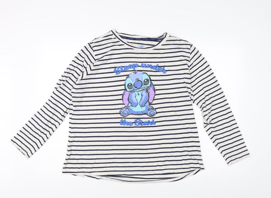 Disney Women's Multicoloured Striped T-Shirt XL