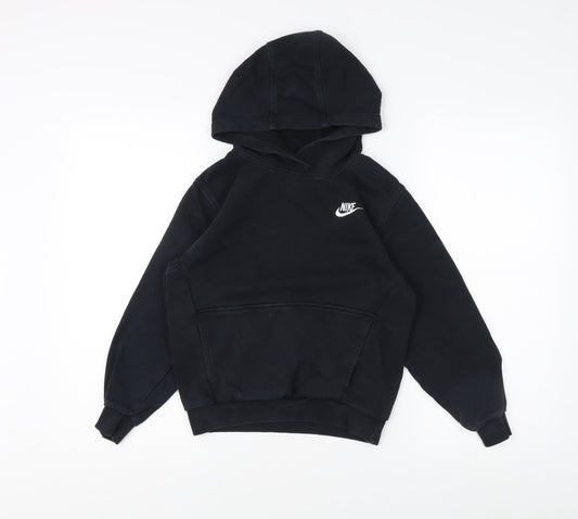 Nike Boys Black Pullover Hoodie - Size 11-12 Years, Logo Accent