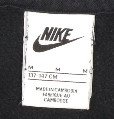 Nike Boys Black Pullover Hoodie - Size 11-12 Years, Logo Accent