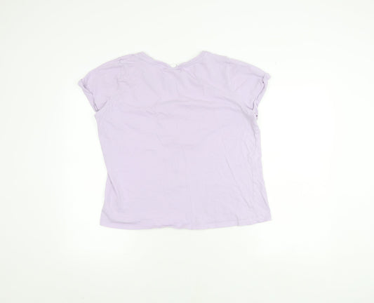 Peanuts Women's Purple T-Shirt Size 12 Casual