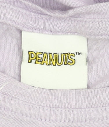 Peanuts Women's Purple T-Shirt Size 12 Casual