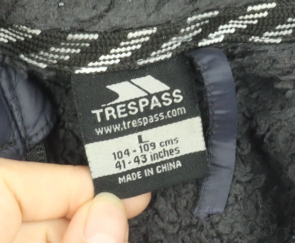 Trespass Men's Blue Puffer Jacket L Casual Hooded