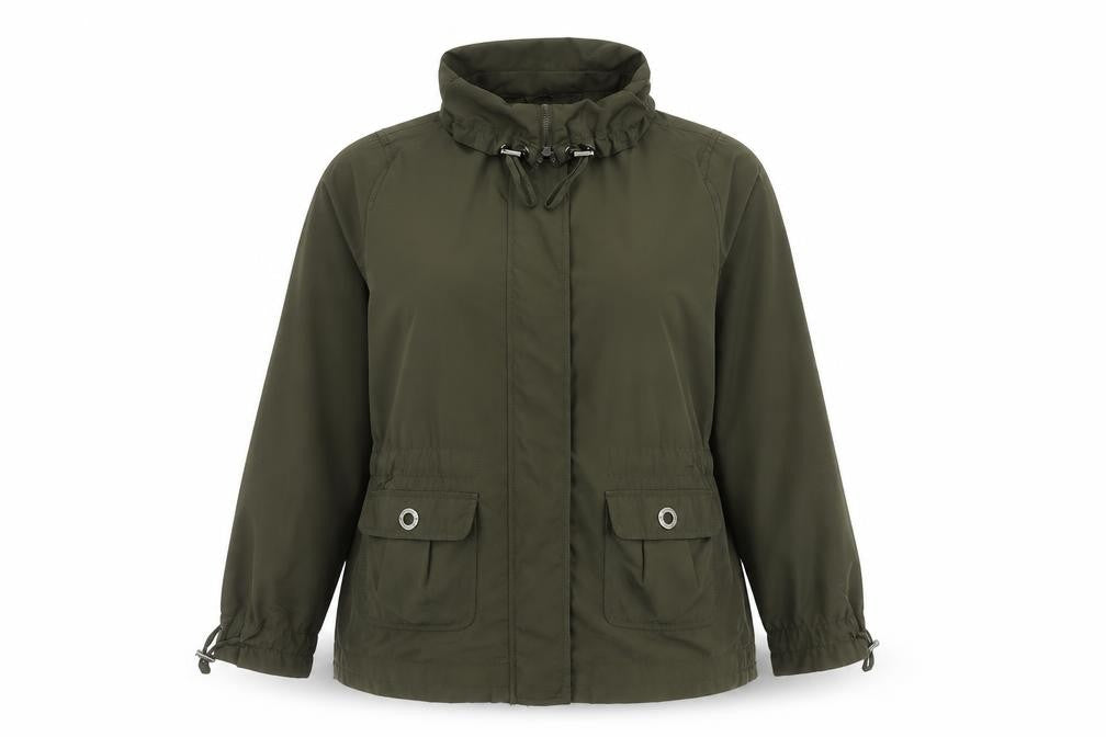Maine New England Women's Green Mid-Length Windbreaker Jacket