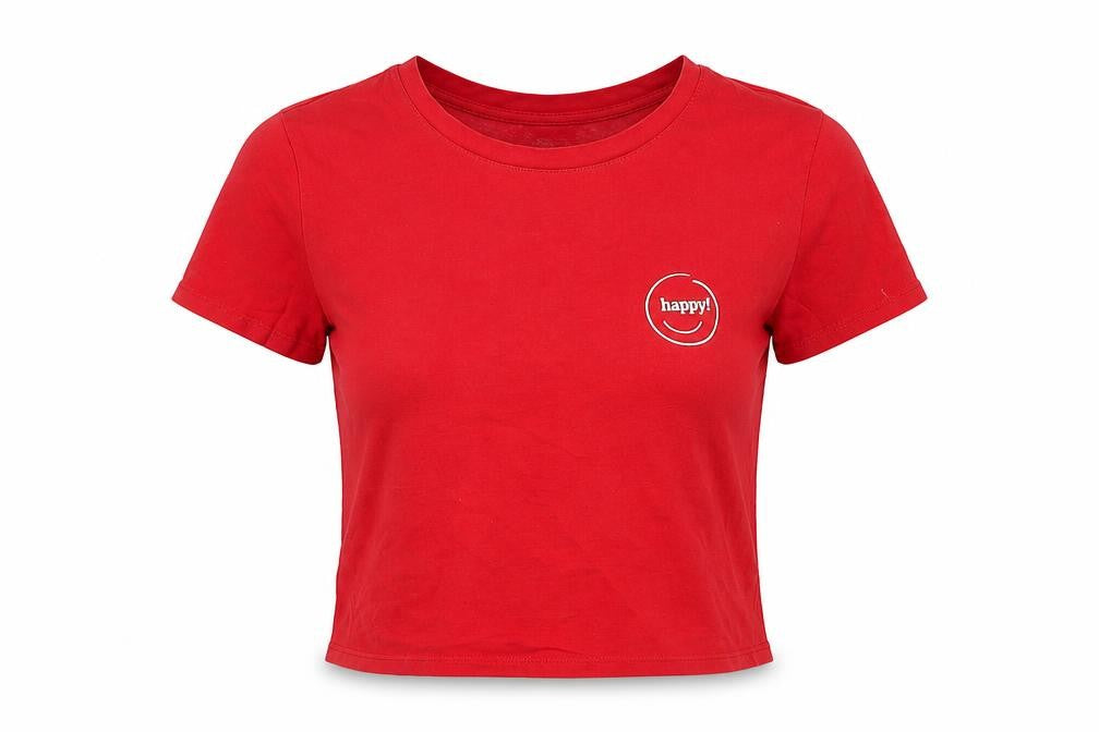 Womens UK Size M Monki Red Cotton T-Shirt