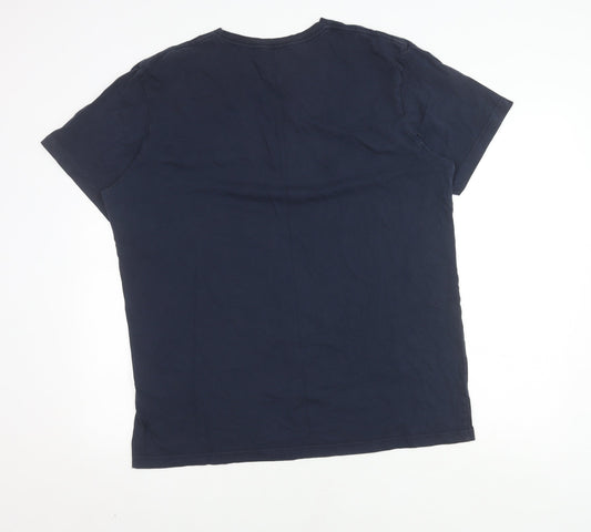 Quiksilver Men's Blue Graphic Print T-Shirt, Size S