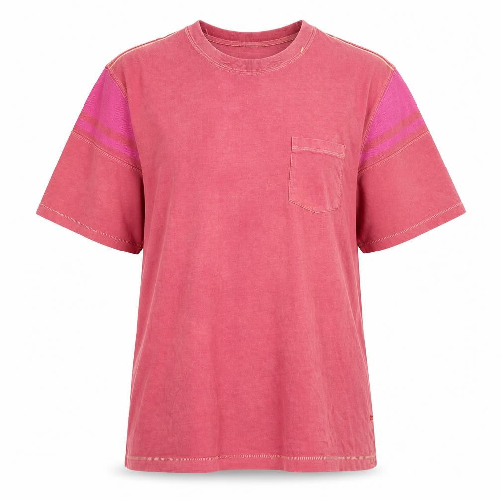 Front view of BDG Women's Red Crew Neck T-Shirt, size L
